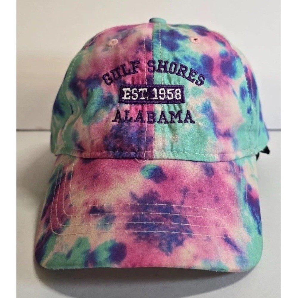 Surf Style Gulf Shores Est. 1958 Alabama Baseball Cap Womens One Size Tie Dye